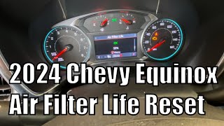 2024 Chevy Equinox Air Filter Life Reset