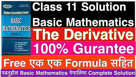 Class 11 Basic Maths Derivatives Exercise 16.3 Solution💯 Derivatives Exercise😱Ex. 16.3|Class 11 pdf🤔