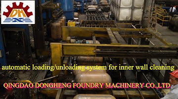 LPG cylinder outside/inside surface cleaning automatic loading/unloading shot blasting machine