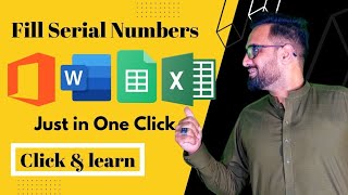 Filling excel sheet Serial Numbers|Ms office &amp; Google sheet serial numbers.