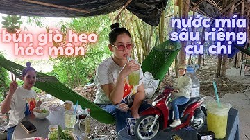 Đi củ chi ăn bún giò heo nổi tiếng và uống nước mía sầu riêng