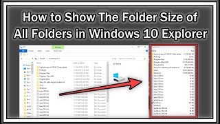 mareridt Kilde forstene How to Show Folder Size of All Folders in Windows 10 Explorer? - YouTube