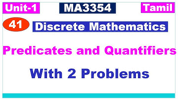 Discrete Mathematics | MA3354 | Unit 1|Logic & Proofs | Predicates and Quantifiers Problem in Tamil