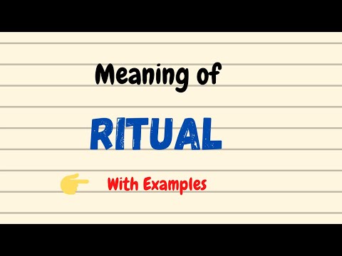 Video: Ką reiškia ritualistas?