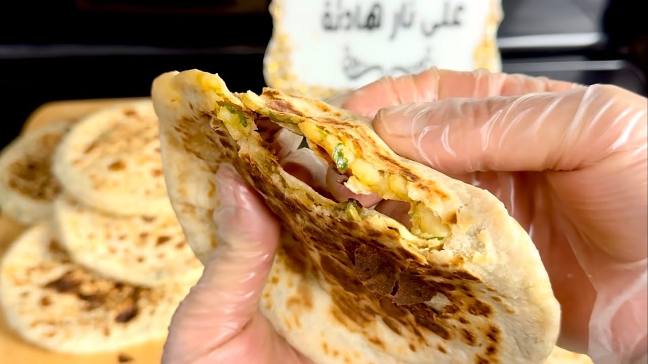البديل الصحي للمقالي في رمضان خبز المقلاة محشي بالخضار-Potatoes & Vegetables Bread