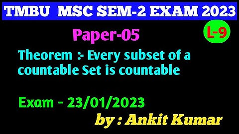 Show that Every subset of a countable Set is countable || set theory || vvi for exam 23/ 01/ 2023