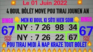 Boul Cho Pou Jodia kise 01 Juin 2022 Mariage+Lotto4 Bingo 67