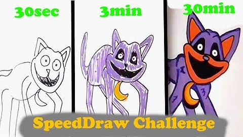 Drawing CATNAP in 30 sec, 3 min, 30 min | Poppy Playtime Chapter 3