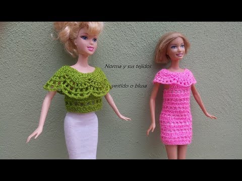 Blusa o vestido a crochet con olan para Barbie #barbiecrochetnorma  #normaysustejidos - YouTube