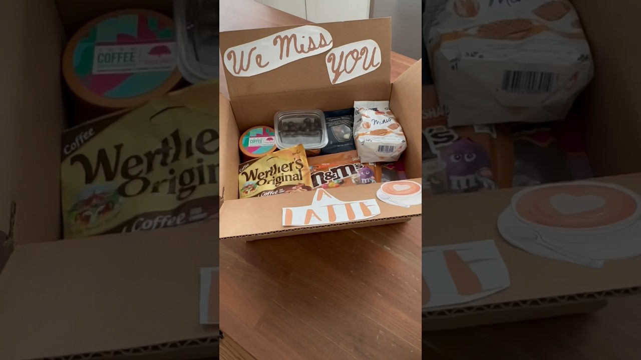 College care package #carepackage #college #collegecarepackage #wemissyoualatte #giftideas #gifts 