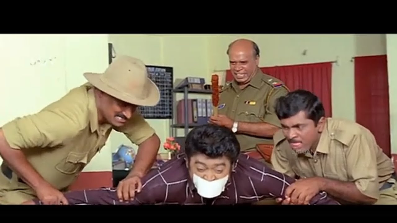 Jaggesh Comedy   Police Treatment To Jaggesh  Hucchana Maduveli Undone Jana Kannada Movie Scene