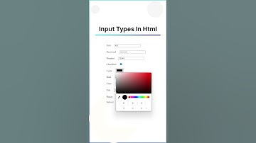 Input Types In Html | HTML Tips | #html #css #javascript #code #shorts