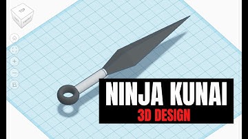TinkerCAD - Tutorial for Beginners - How to 3D Design Ninja Kunai in One minute. Super easy!