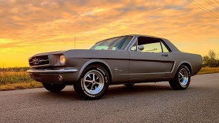 1965 Mustang Inline 6 3 speed with dual exhaust clip.