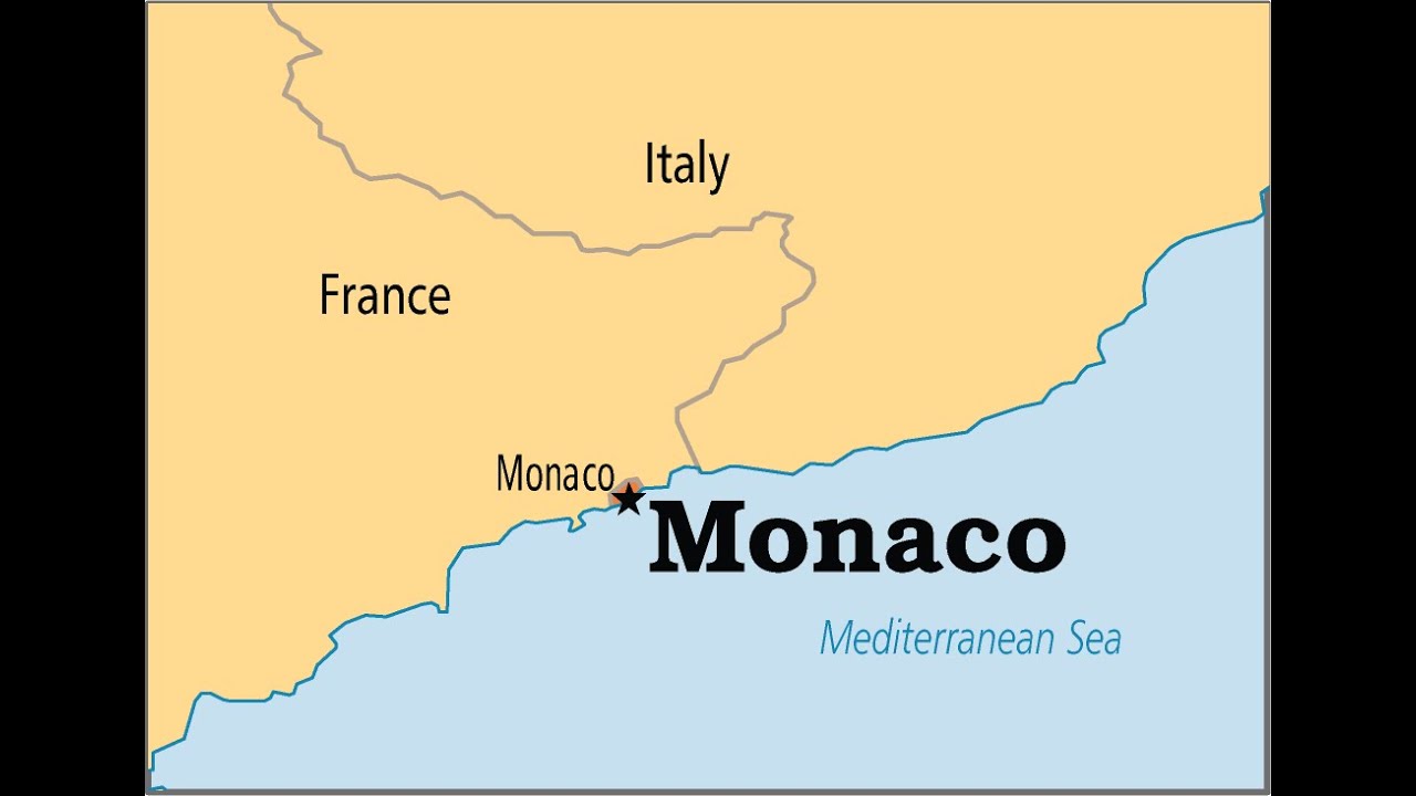 Europe Map Labeled Monaco