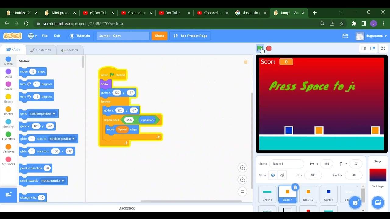 Jump Game In Scratch || Best Jump Game in Scratch || Scratch Tutorial ...
