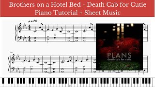 Brothers on a Hotel Bed – Death Cab for Cutie (Piano Tutorial + Sheet Music)