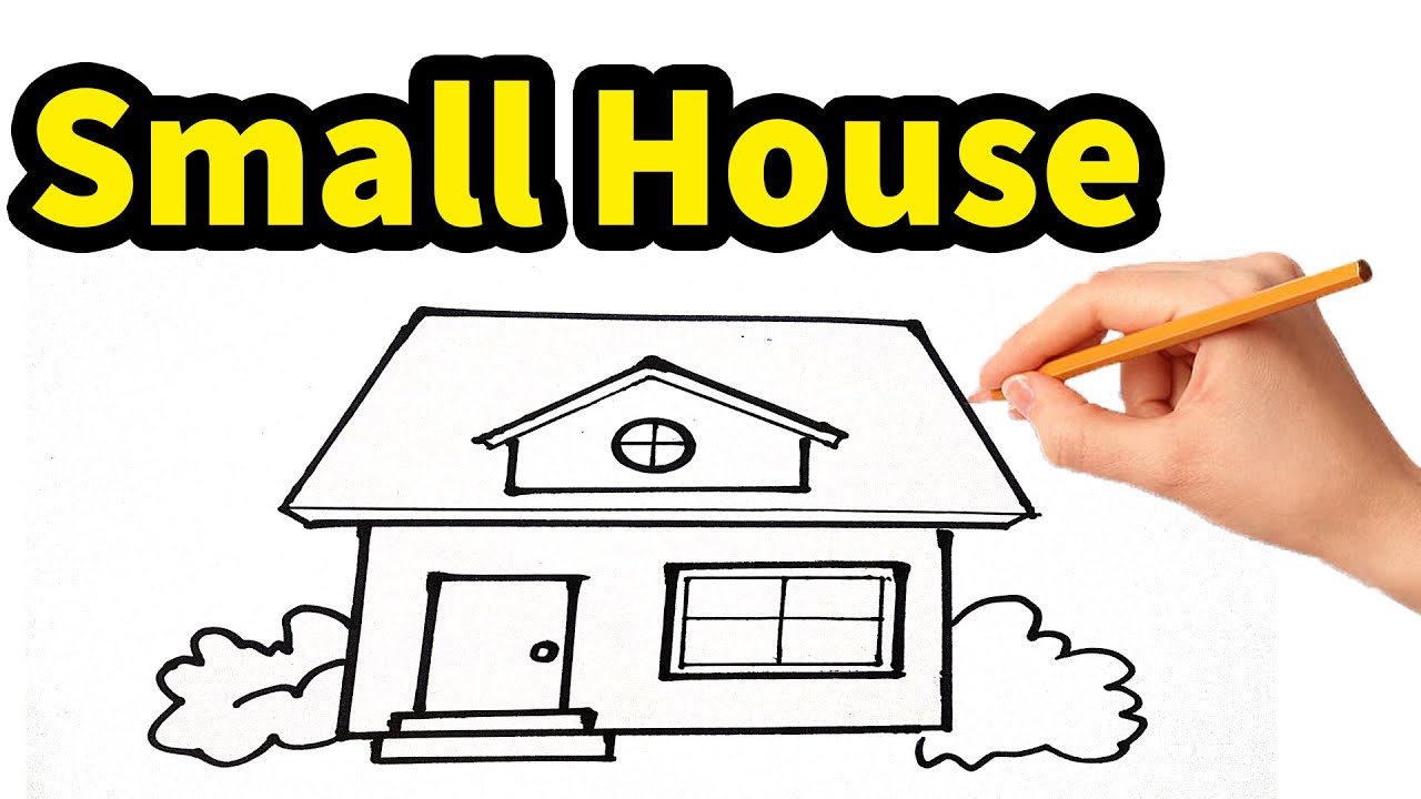 Small House Drawing - How to Draw a House Step by Step Easy - House