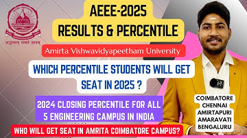 AEEE-2025 Results & Percentile|Who Will Get Seat in Amrita University,Coimbatore|2024 Closing Marks