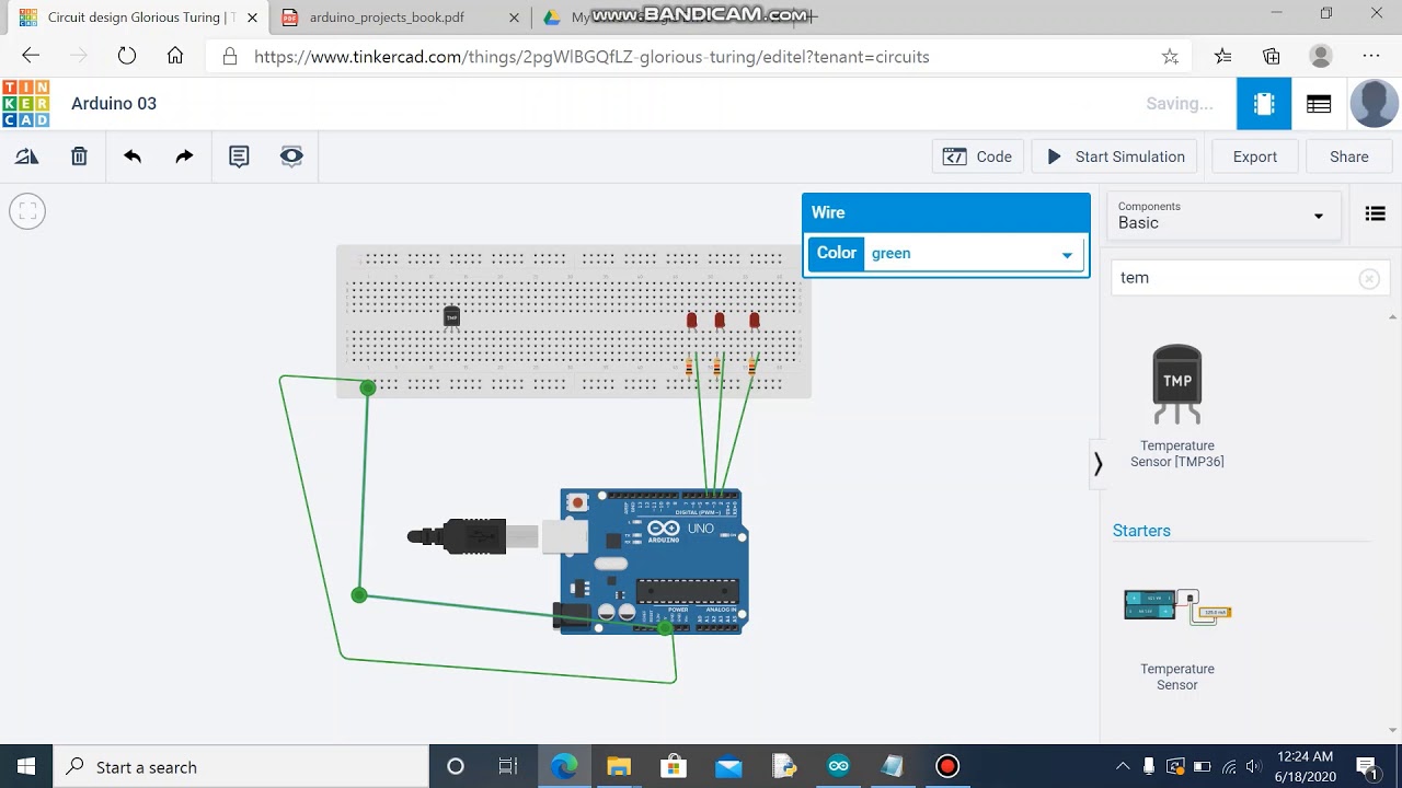 Indicate temperature using temperature sensor and LED Starting Arduino ...