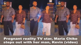 Pregnant reality TV star, Maria Chike steps out with her man, Kevin (video)