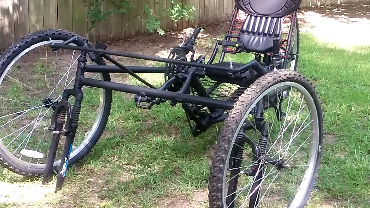 Reverse recumbent trike build - YouTube