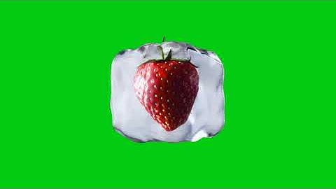 Rotating animated strawberry Fruit-Free Green Screen