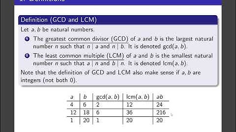 Intro to Proofs - Number Theory - GCD and LCM