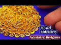 3D View Flower Aari Embroidery Using Zardosi And Jamikki | Nakshatra Designers