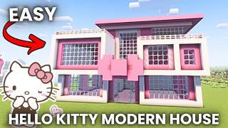 Minecraft Modern Hello Kitty Mansion Easy Build Tutorial