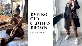 DYEING CLOTHES BROWN. the process+how it turned it out. bye fast fashion, hello sustainable trends.