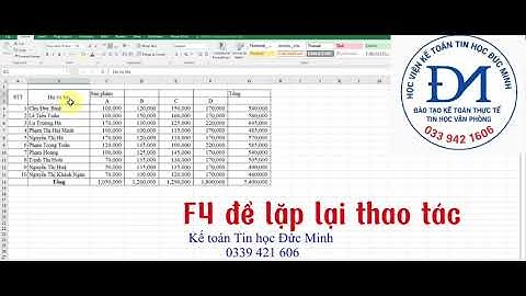 Công dụng tuyệt vời của F4 trong Excel có thể bạn chưa biết