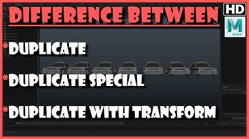 Difference Between Duplicate, Duplicate Special And Duplicate with Transform in Autodesk Maya 2017