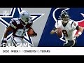 Texans First Win in Franchise History (Week 1 vs. Cowboys, 2002) | NFL Full Game