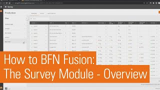 How to BFN Fusion | 5. The Survey Module - Overview