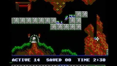 Lemmings (NES) taxing level 22 solution