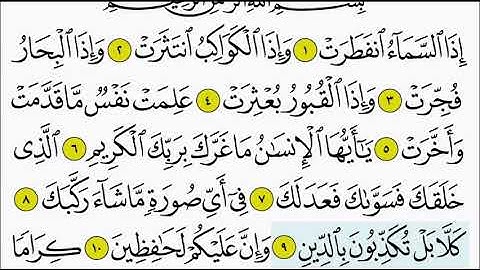 سورة الانفطار ٩ - ١٢ تكرار الاية