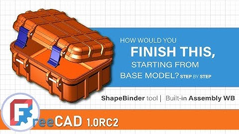 Rugged Box 3D Model | FreeCAD 1.0RC2 | ShapeBinder  tool | new built-in assembly workbench