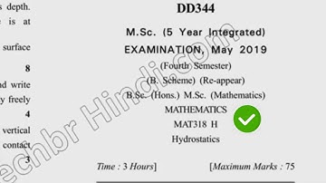 2019 Dcrust MSc Mathematics 4th Sem Hydrostatics Question Paper