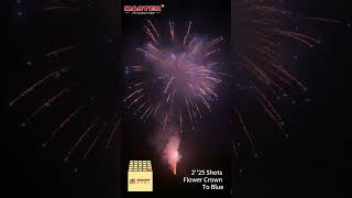 2''25 Shots Flower Crown To Blue #fireworks #pyro