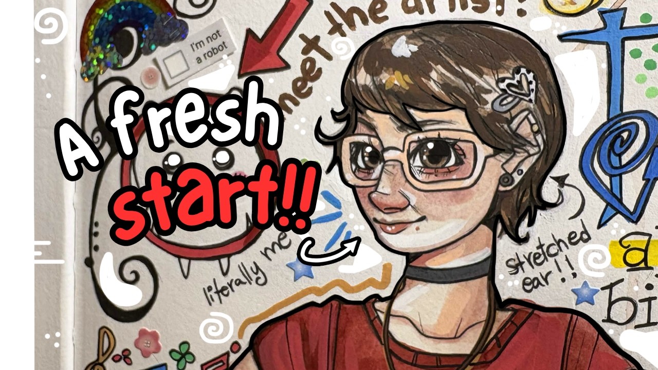 STARTING My First Sketchbook Page Meet The Artist ☁️ - YouTube