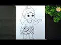 Cute Baby bholenath baba easy pencil drawing | mahadev art‎ @RishavArts17 