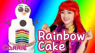 Membuat Kue Pelangi Cantik | DIY Rainbow Cake | Belajar membuat kue anak | Mainan anak