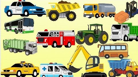 Các loại xe chuyên dụng | Bé học tiếng anh các loại xe | xe dọn tuyết,xe chở rác,xe cứu hoả,xe bồn