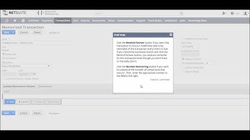 How To : Netsuite Memorized Transactions