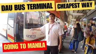 Dau Bus terminal in Angeles City Going to Makati and drop of in Boundia with 5 Star Bus