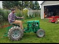 Homemade tractor: An explanation of the 2 transmission drive train. Operation starts at 5:26.