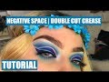 Blue Reverse Ombre | Negative Space | Double Cut Crease | Tutorial