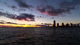 Timelapse of Sunset at Jersey City Skyline (New York)