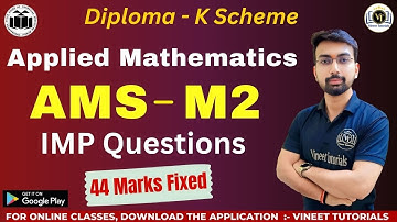 Maths 2 IMP Questions for Passing 🔥 | Applied Mathematics| MSBTE Diploma Exam 2025| Vineet Tutorials